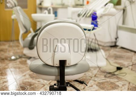 Closeup Dentis Workplace Seat At The Dentistry