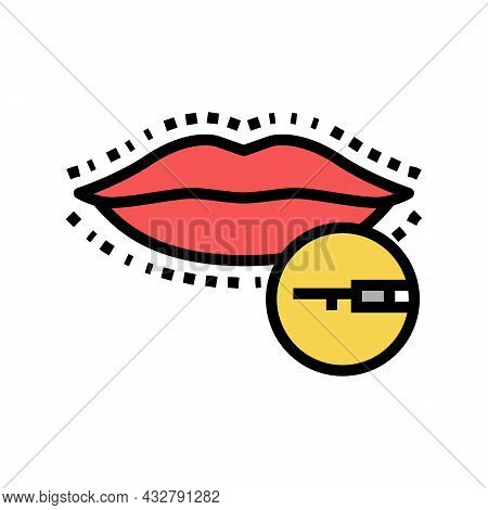Lips Surgery Color Icon Vector. Lips Surgery Sign. Isolated Symbol Illustration