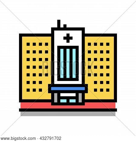 Hospital Building Color Icon Vector. Hospital Building Sign. Isolated Symbol Illustration