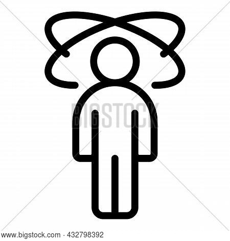 Spinning Head Icon Outline Vector. Dizzy Man. Spin Vertigo