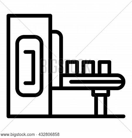 Factory Output Icon Outline Vector. Production Process. Industry System