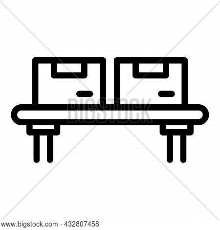 Package Production Icon Outline Vector. Factory Process. Industry Conveyor