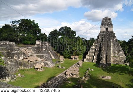 A Temple In Tikal National Park, Guatemala.