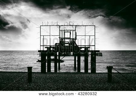 Front View Of West Pier On Brighton Beach