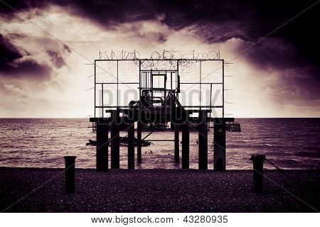 Front View Of West Pier On Brighton Beach