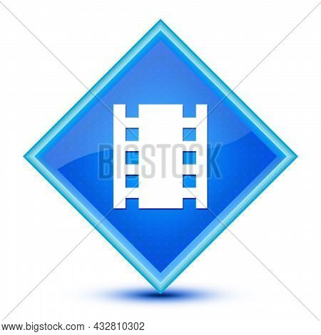 Theaters Icon Isolated On Special Blue Diamond Button Illustration