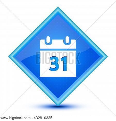 Calender Icon Isolated On Special Blue Diamond Button Illustration