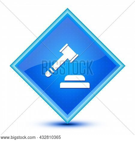 Auction Icon Isolated On Special Blue Diamond Button Illustration