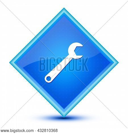 Spanner Icon Isolated On Special Blue Diamond Button Illustration