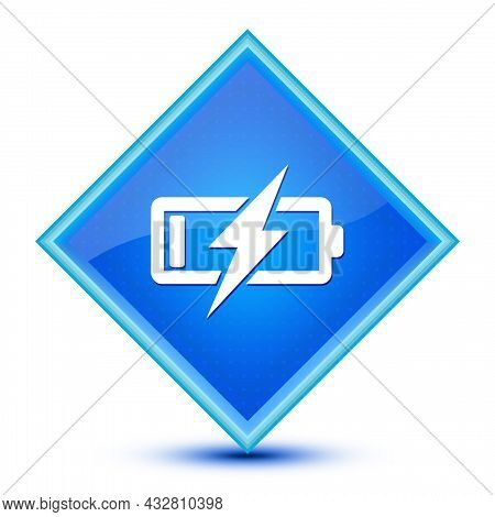 Battery Charging Icon Isolated On Special Blue Diamond Button Illustration