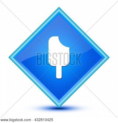 Stick Ice Cream Icon Isolated On Special Blue Diamond Button Illustration