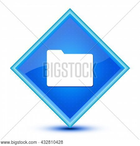 Folder Icon Isolated On Special Blue Diamond Button Illustration