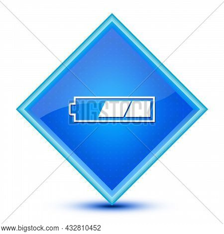 2 Third Charged Battery Icon Isolated On Special Blue Diamond Button Illustration