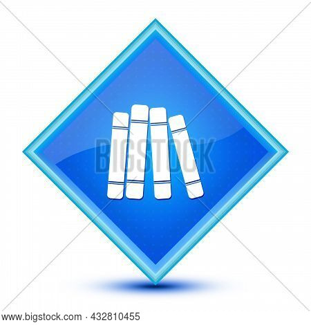 Book Library Icon Isolated On Special Blue Diamond Button Illustration