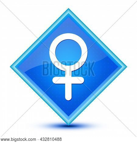 Female Sign Icon Isolated On Special Blue Diamond Button Illustration