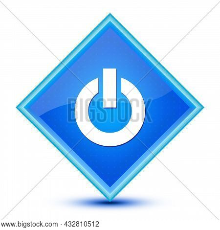 Engine Start Icon Isolated On Special Blue Diamond Button Illustration