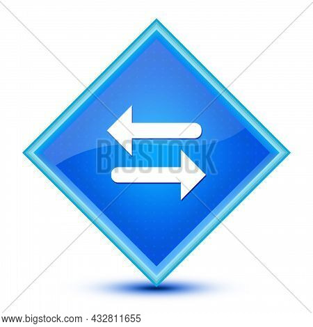 Transfer Arrow Icon Isolated On Special Blue Diamond Button Abstract Illustration