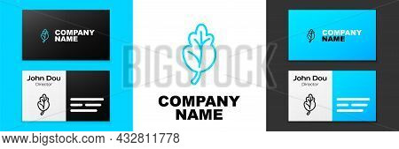 Blue Line Korean Food Kimchi, Cabbage Icon Isolated On White Background. Logo Design Template Elemen