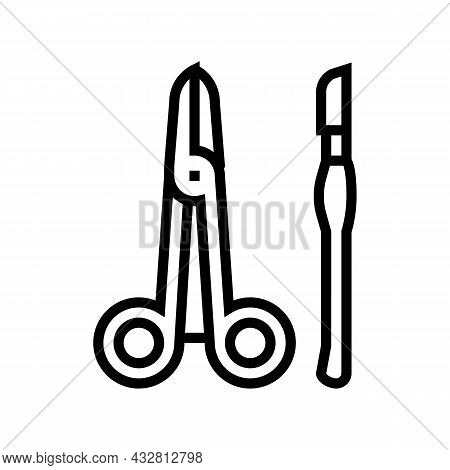 Equipment Surgery Line Icon Vector. Equipment Surgery Sign. Isolated Contour Symbol Black Illustrati