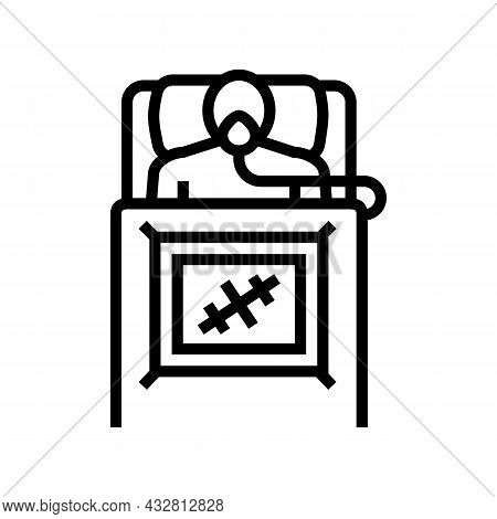 Patient Surgery Line Icon Vector. Patient Surgery Sign. Isolated Contour Symbol Black Illustration