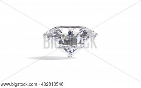 Blank Sparkle Diamond Jewel Mock Up Stand, Front View, 3d Rendering. Empty Wealth Sparkle Gemstone M