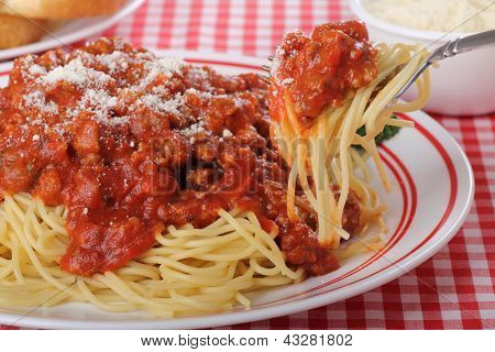 Spaghetti en una horquilla