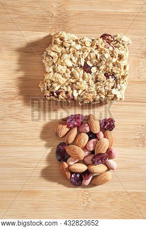 Healthy Baking Cookies. Oatmeal And Honey Sweets. Cranberry And Nuts Energy. Natural Raw Snack. Tast