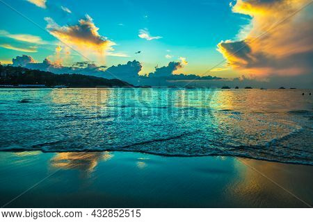 Sunset At Patong Beach In Phuket, Thailand
