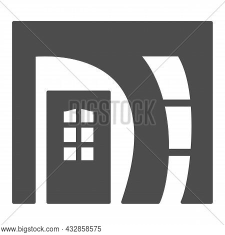 Arched Doorway Entrance Solid Icon, Interior Design Concept, Arch Doorway Front Door Vector Sign On 