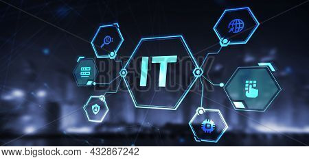 It Consultant Presenting Tag Cloud About Information Technology 3d Illustration