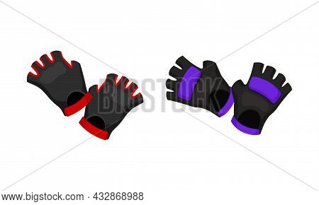 Pair Of Fingerless Gloves As Garment Covering Hand Vector Set