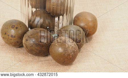 Monk Fruit Or Luo Han Guo. Dried Fruits For Healthy Sweetener Drink.