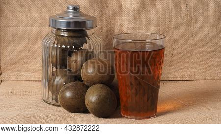 Monk Fruit Or Luo Han Guo. Dried Fruits For Healthy Sweetener Drink.