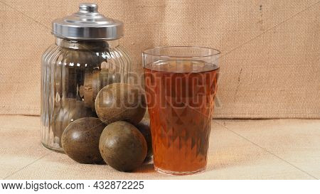 Monk Fruit Or Luo Han Guo. Dried Fruits For Healthy Sweetener Drink.