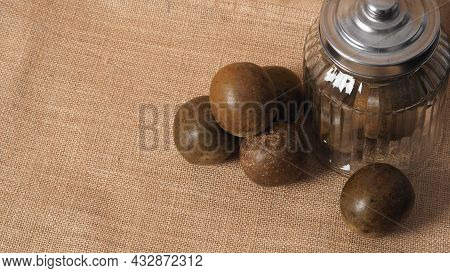Monk Fruit Or Luo Han Guo. Dried Fruits For Healthy Sweetener Drink.