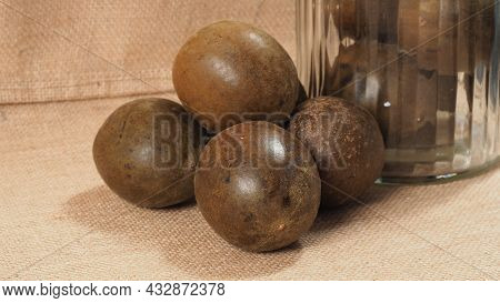 Monk Fruit Or Luo Han Guo. Dried Fruits For Healthy Sweetener Drink.
