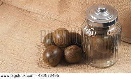 Monk Fruit Or Luo Han Guo. Dried Fruits For Healthy Sweetener Drink.