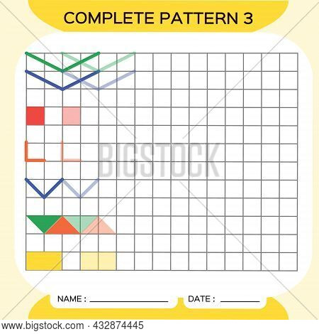 Repeat Pattern, Pazzle. Copy Picture. Special For Preschool Kids. Printable Kids Worksheet For Pract