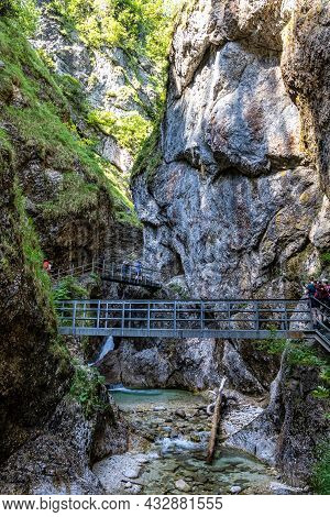 The Wild-romantic Almbachklamm In The Berchtesgaden Land Is A Popular Excursion Destination For Many