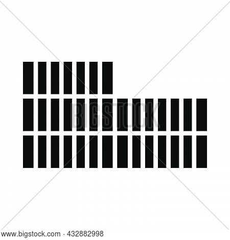 Container Stack Icon. Black Stencil Design. Vector Illustration.