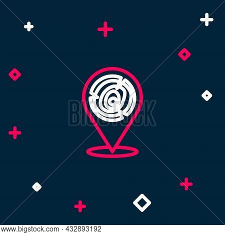 Line Wooden Logs Icon Isolated On Blue Background. Stack Of Firewood. Colorful Outline Concept. Vect