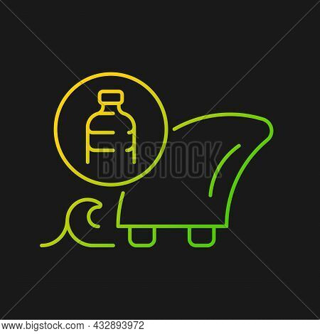 Surfboard Fins From Recycled Waste Gradient Vector Icon For Dark Theme. Eco-friendly Surfer. Recycli