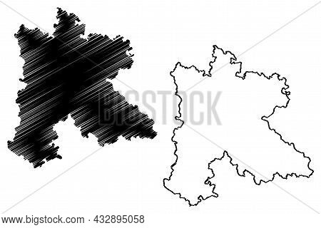 Amethi District (uttar Pradesh State, Republic Of India) Map Vector Illustration, Scribble Sketch Am