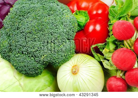 Goup of different raw vegetables