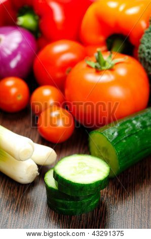 Goup of different raw vegetables