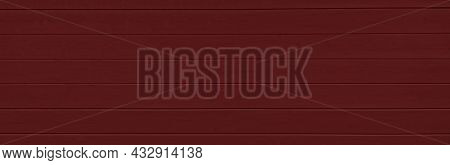 Timber Plank Background Painted In Dark Burgundy Color. Wooden Texture. Natural Banner. Copy Space, 