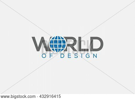 World Minimalist Emblem Wordmark Typography Logo Design Template