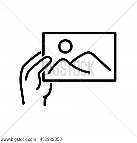 Picture Icon. Flat Pictogram For Web. Line Stroke. Simple Photo Symbol Isolated On White Background.