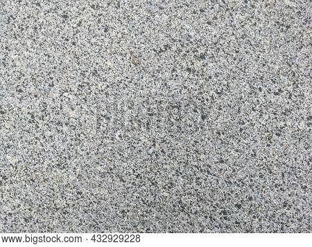 Texture Of A Slab Of Gray Granite Stone. Smooth Grained Stone Texture