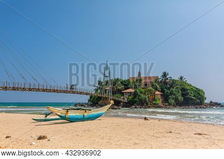 A Small Island Near The Beach By The Ocean. Colombo, Sri Lanka - 02.03.2018